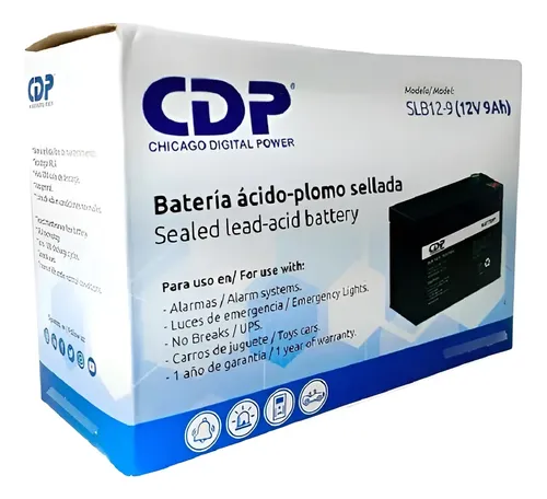 BATERIA CDP SELLADA | 12V | 9AH AMPER | SLB12-9 ACIDO