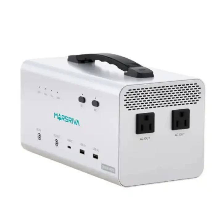 MINI CENTRAL ELECTRICA | MARSRIVA | 300W | CAPACIDAD 153.6WH | 12.8V | 12.000MAH | BATERIA LITIO | PUERTO USB|A USB|C 2 | NEMA 110V