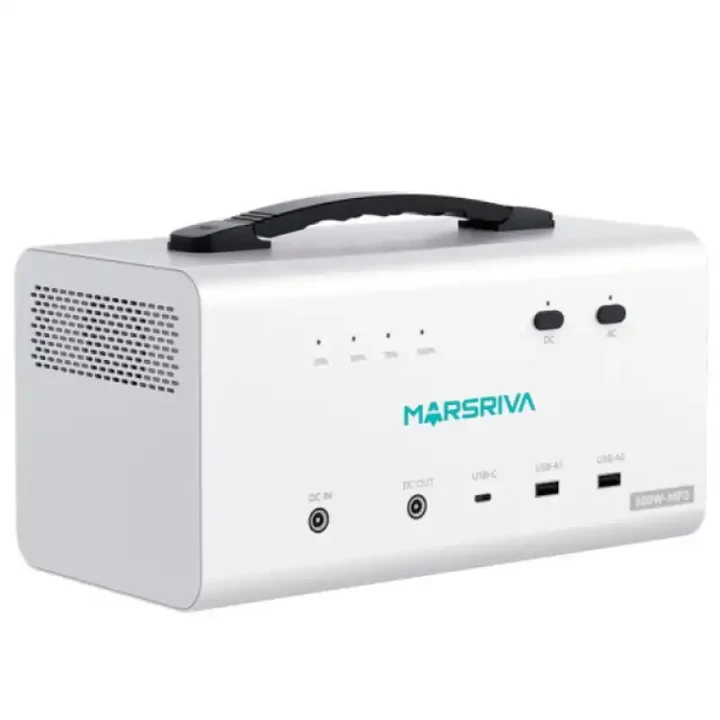 MINI CENTRAL ELECTRICA | MARSRIVA | 300W | CAPACIDAD 153.6WH | 12.8V | 12.000MAH | BATERIA LITIO | PUERTO USB|A USB|C 2 | NEMA 110V