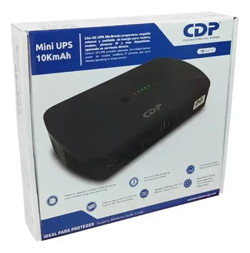 MINI UPS | CDP | 10400MAH | POE | 120VCA | AVR | USB TIPO A | BATERIA LITIO | CARGA RAPIDA