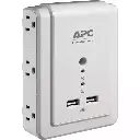PROTECTOR DE CORRIENTE | APC | 6 TOMAS | 2 USB