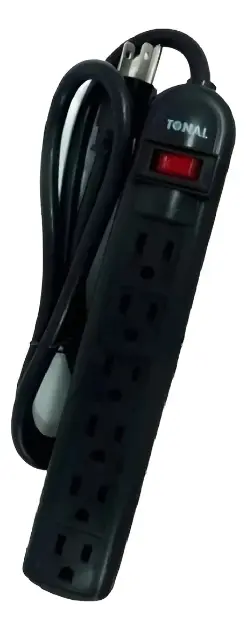 REGLETA | TONAL | MULTITOMA | 120V | AC 6 TOMAS | NEGRO | BB-05-1