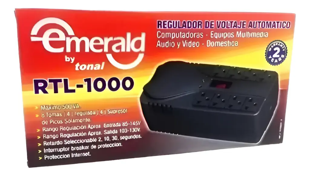 REGULADOR DE VOLTAJE | TONAL | 500VA | 120VAC | 8 TOMAS | RTL-1000