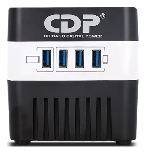 REGULADOR DE VOLTAJE | CDP | RU-AVR604 | 600VA | 120VAC | 4 TOMAS | 4 PUERTOS USB