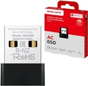 ADAPTADOR WIFI MERCUSYS USB INALAMBRICO DUAL BAND AC650 433 MBPS (5 GHZ) + 200 MBPS (2,4 GHZ) MA20N