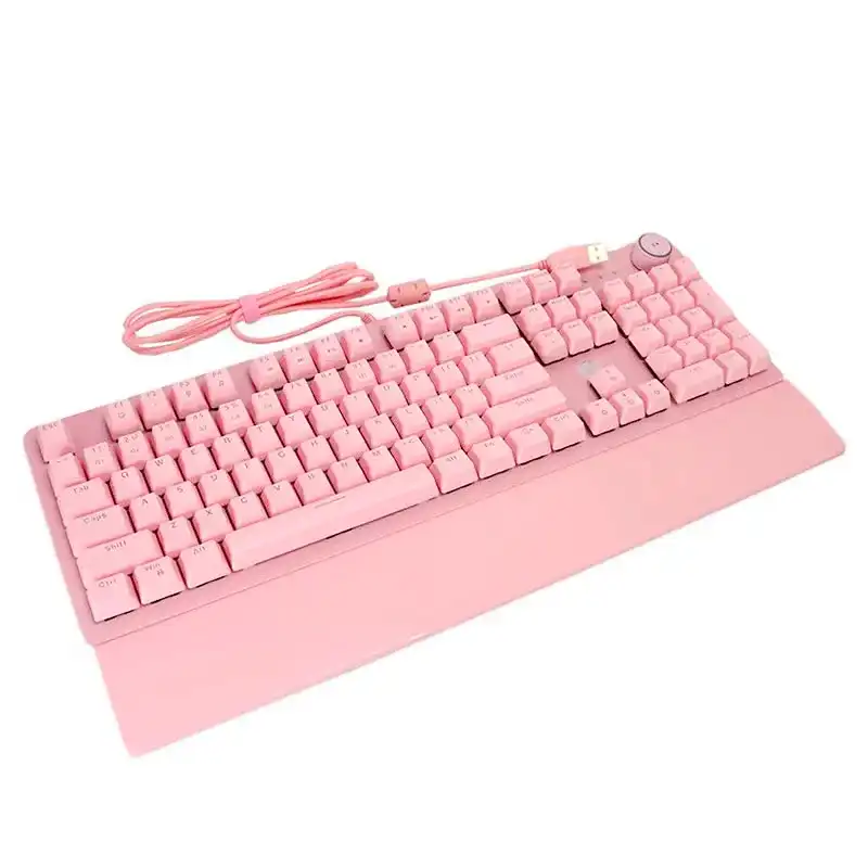 TECLADO | FANTECH | MAX POWER | MK853V2 | CABLEADO | ROSADO | SW-AZUL