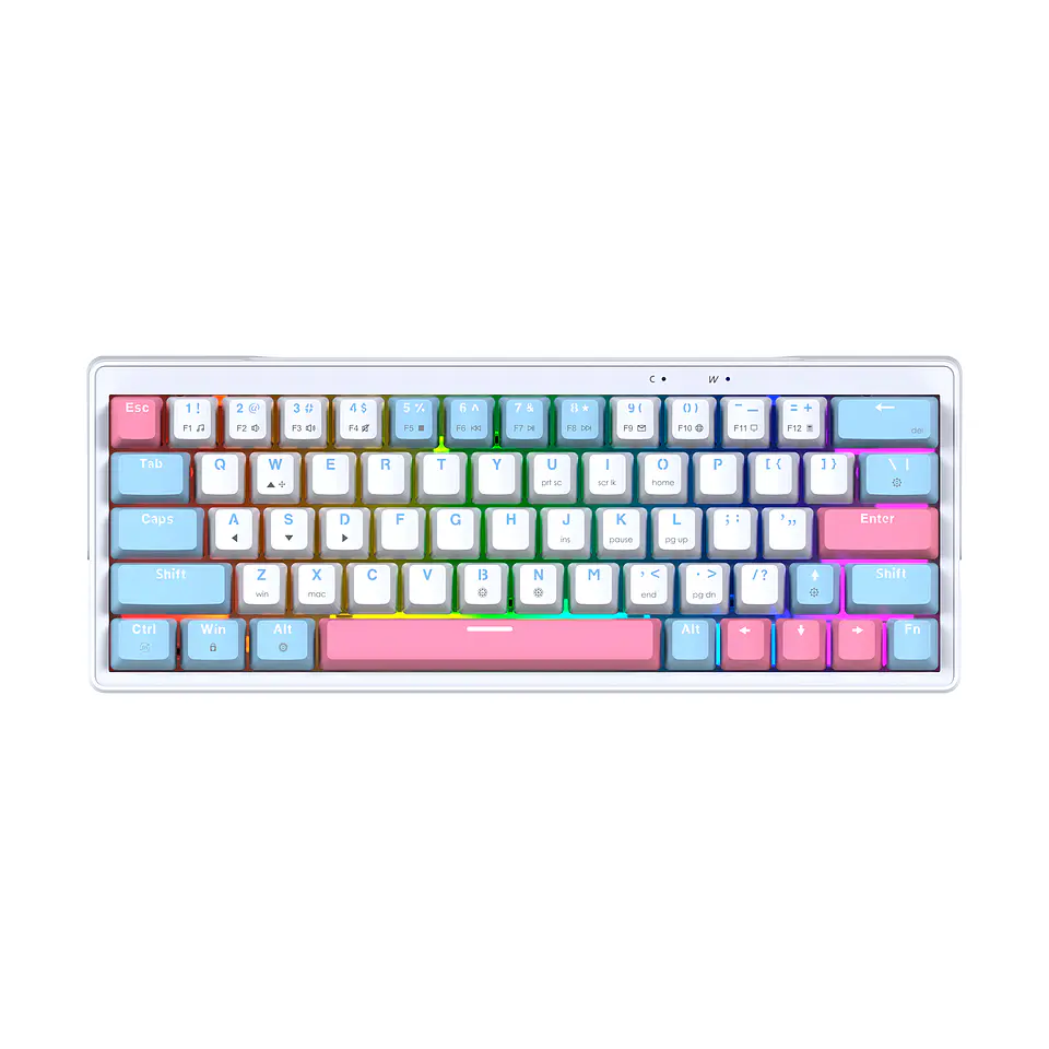 TECLADO | FANTECH | ATOM | X63 | MK611 | CABLEADO | (AME BLANCO) | SW-ROSIE