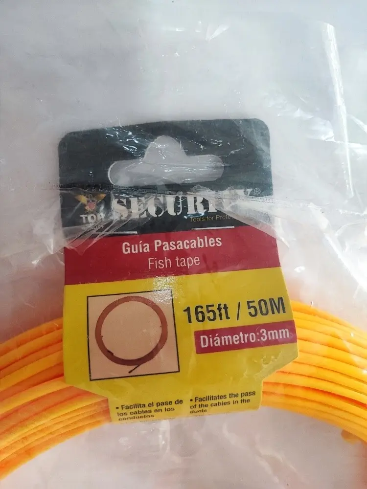 GUAYA PASACABLE | 50 MTS | 3MM | SECURITY PVC | CON GUIA | METALICA | A414-YDN350