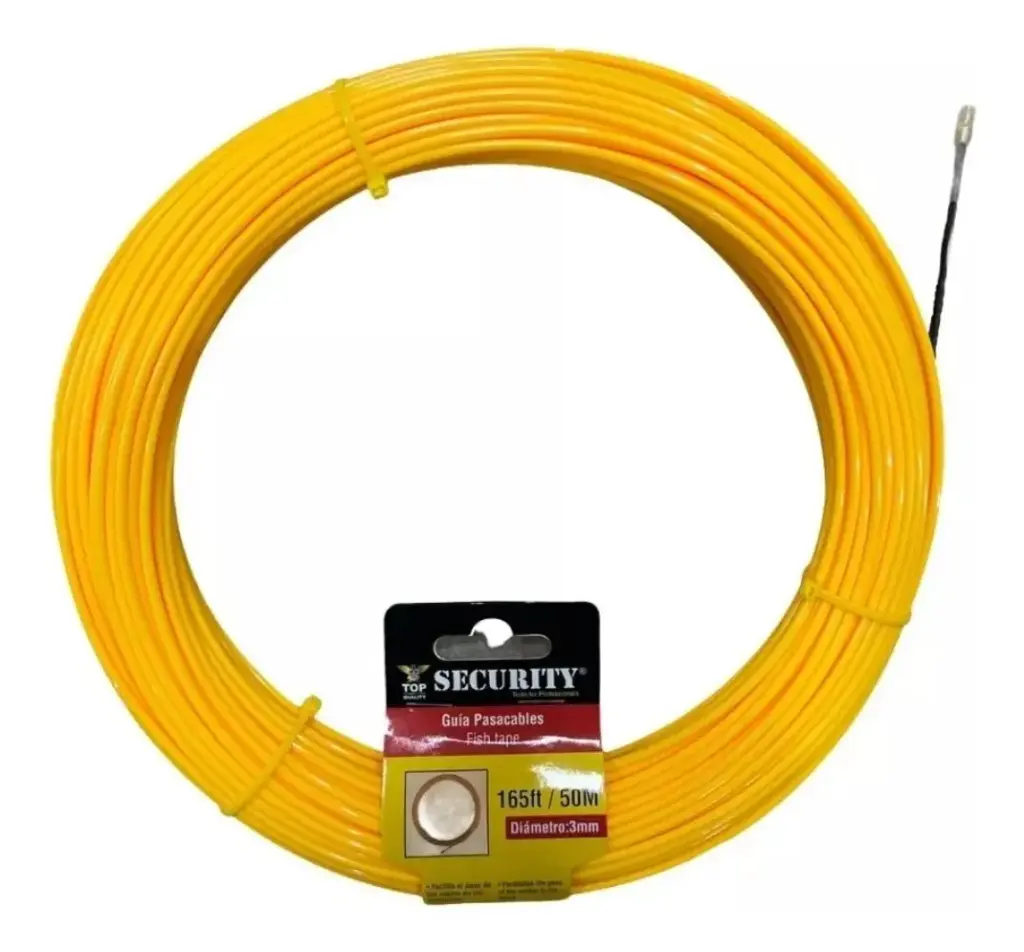 GUAYA PASACABLE | 50 MTS | 3MM | SECURITY PVC | CON GUIA | METALICA | A414-YDN350