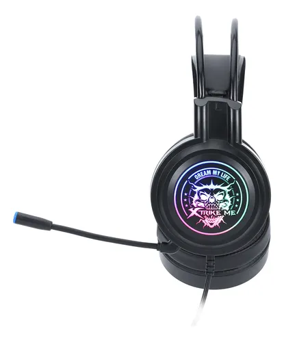 AUDIFONOS CON MICROFONO | GAMING | XTRIKE ME GH-516 | RGB | 2x3.5mm+1xUSB | 1x3.5mm | jack via splitter/PC/PS4/PS5/Xbox One | NEGRO 