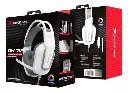 AUDIFONOS CON MICROFONO | GAMING | XTRIKE ME GH-712 WH | RGB | 2x3.5mm+1xUSB | 1x3.5mm | /PC/PS4/PS5/Xbox One | BLANCO+GRIS