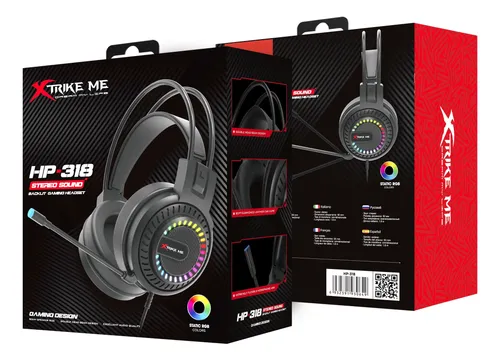 AUDIFONOS CON MICROFONO | GAMING | XTRIKE ME HP-318 | 2x3.5mm | ESTEREO | PC/PS4/PS5/Xbox One | NEGRO