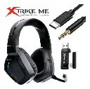 AUDIFONOS CON MICROFONO | INALAMBRICO | Tri-mode | XTRIKE ME GH-512W | RGB | 2.4G | BLUETOOTH | 2x3.5mm+1x | USB | 1x 3.5mm | NEGRO