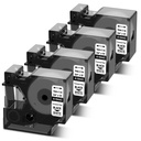 CINTA ETIQUETADORA | 10 PACK | COMPATIBLE CON DYMO | RHINO PRO | IND 18444 | 1/2 PULGADA | NEGRO SOBRE BLANCO