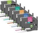 CINTA ETIQUETADORA BROTHER P-TOUCH TZE 0.472 IN X 0.47 LAMINADA TZ 1|2 PULGADAPT-D210 D220 H110 1000 1280 D400 PACK 6