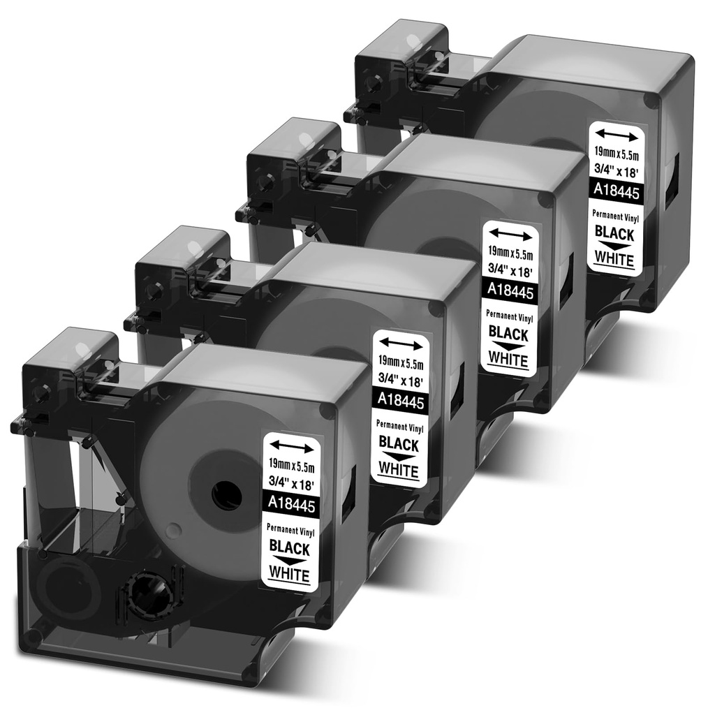 CINTA ETIQUETADORA | DYMO | D1 45013 | 1/2 PULGADA | X 23 PIES | NEGRO SOBRE BLANCO | A45013 | S0720530 | PACK 6