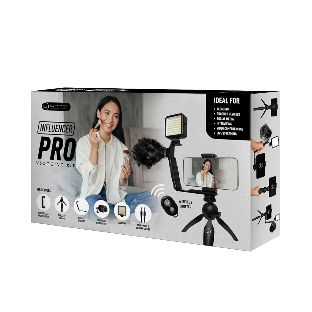 ARO DE LUZ | UNNO TEKNO | PRO VLOGGIN KIT | 7.4" | LED | PH1901BK