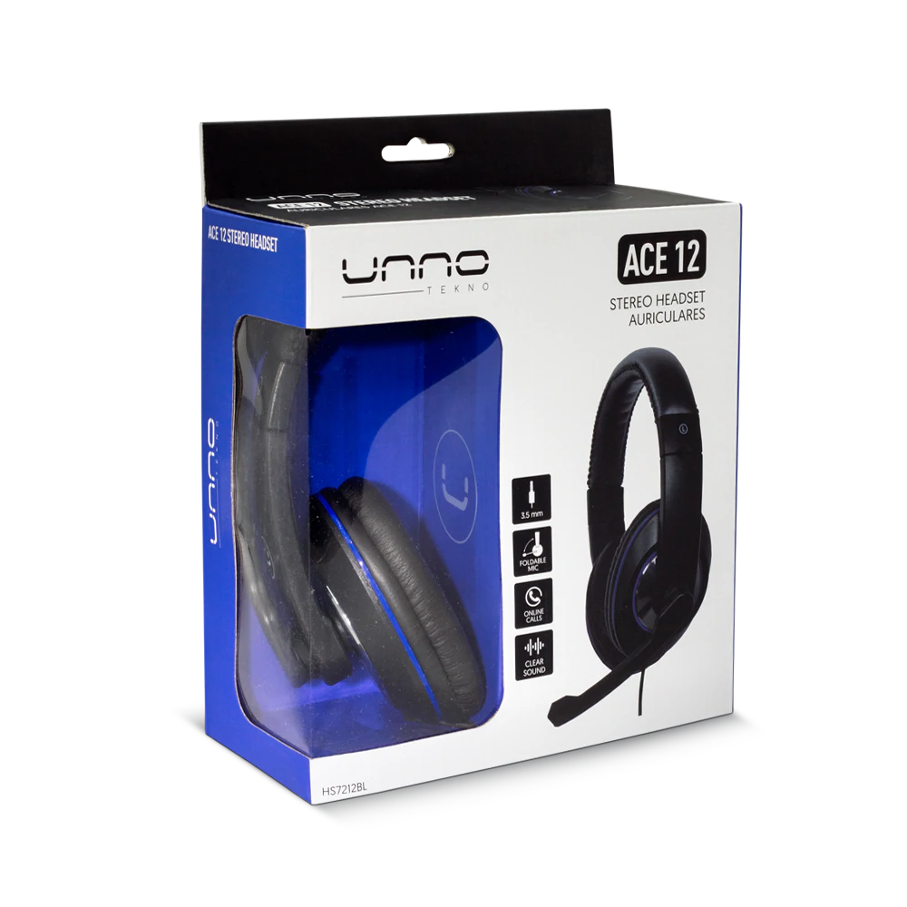 AUDIFONOS | UNNO TEKNO | ACE 14 | USB | MCROFONO | 3.5MM | BANDA AJUSTABLE | NEGROS | HS7214BL