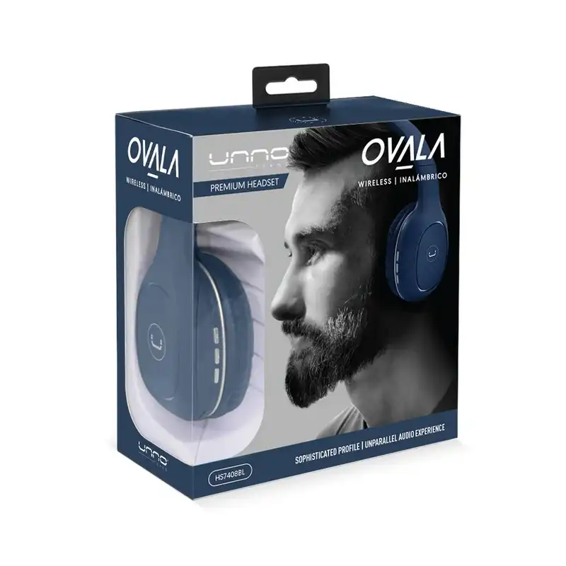 AUDIFONOS | UNNO TEKNO | OVALA | BLUETOOTH 5.0 | MANOS LIBRES | AZUL | HS7408BL