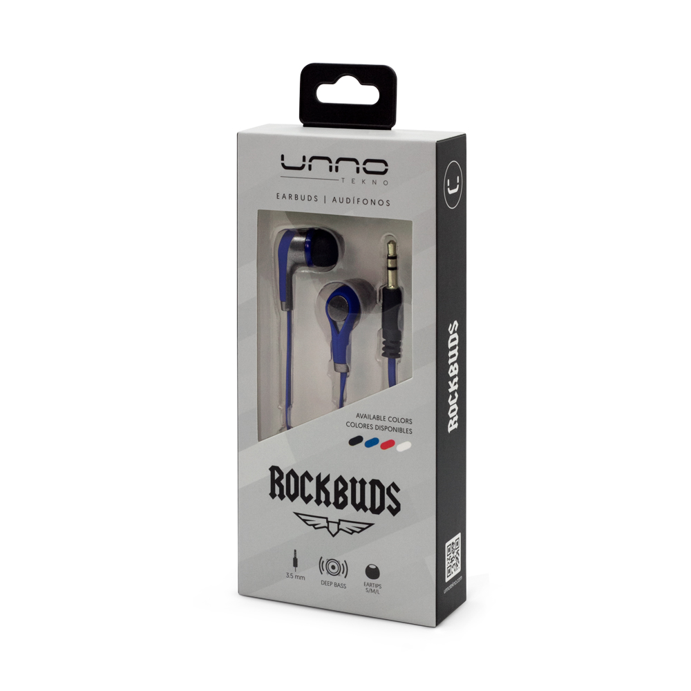AUDIFONOS | UNNO TEKNO | ROCKBUDS | 3.5MM | ESTEREO | AZUL | HS7003BL