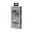 AUDIFONOS | UNNO TEKNO | ROCKBUDS | 3.5MM | ESTEREO | ROJO | HS7003RD