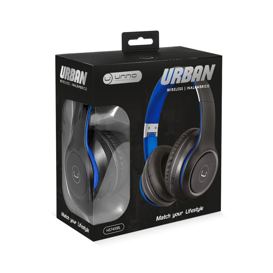 AUDIFONOS | UNNO TEKNO | URBAN | BLUETOOTH 5.0 | MANOS LIBRES | AZUL | HS7410BL