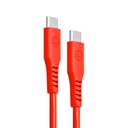CABLE | UNNO TEKNO | MICRO USB C - USB C | 1.5MTS | TRENZADO ROJO | CB4073RD