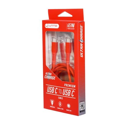 CABLE | UNNO TEKNO | MICRO USB C - USB C | 1.5MTS | TRENZADO ROJO | CB4073RD