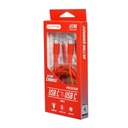 CABLE | UNNO TEKNO | MICRO USB C - USB C | 1.5MTS | TRENZADO ROJO | CB4073RD