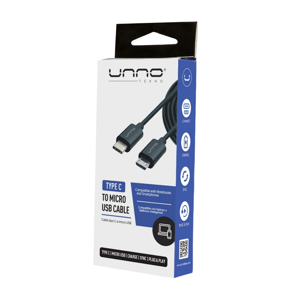 CABLE | UNNO TEKNO | TIPO C | MICRO USB | 1.5MT | CB4058BK