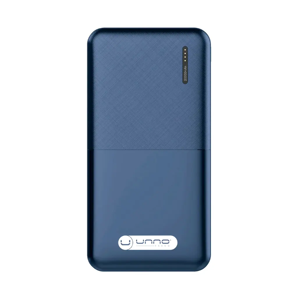 CARGADOR DE BATERIA | (POWER BANK) | UNNO TEKNO | SLIM | 20000MAH | USB DOBLE USB C - USB B | 5V | PB2220BL