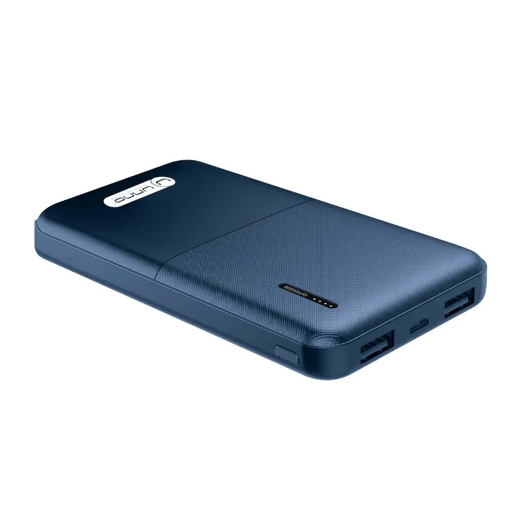 CARGADOR DE BATERIA | (POWER BANK) | UNNO TEKNO | SLIM | 20000MAH | USB DOBLE USB C - USB B | 5V | PB2220BL