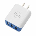CARGADOR PARED | UNNO TEKNO | 3 PUERTOS USB | 3.4AMP | PW5054WT