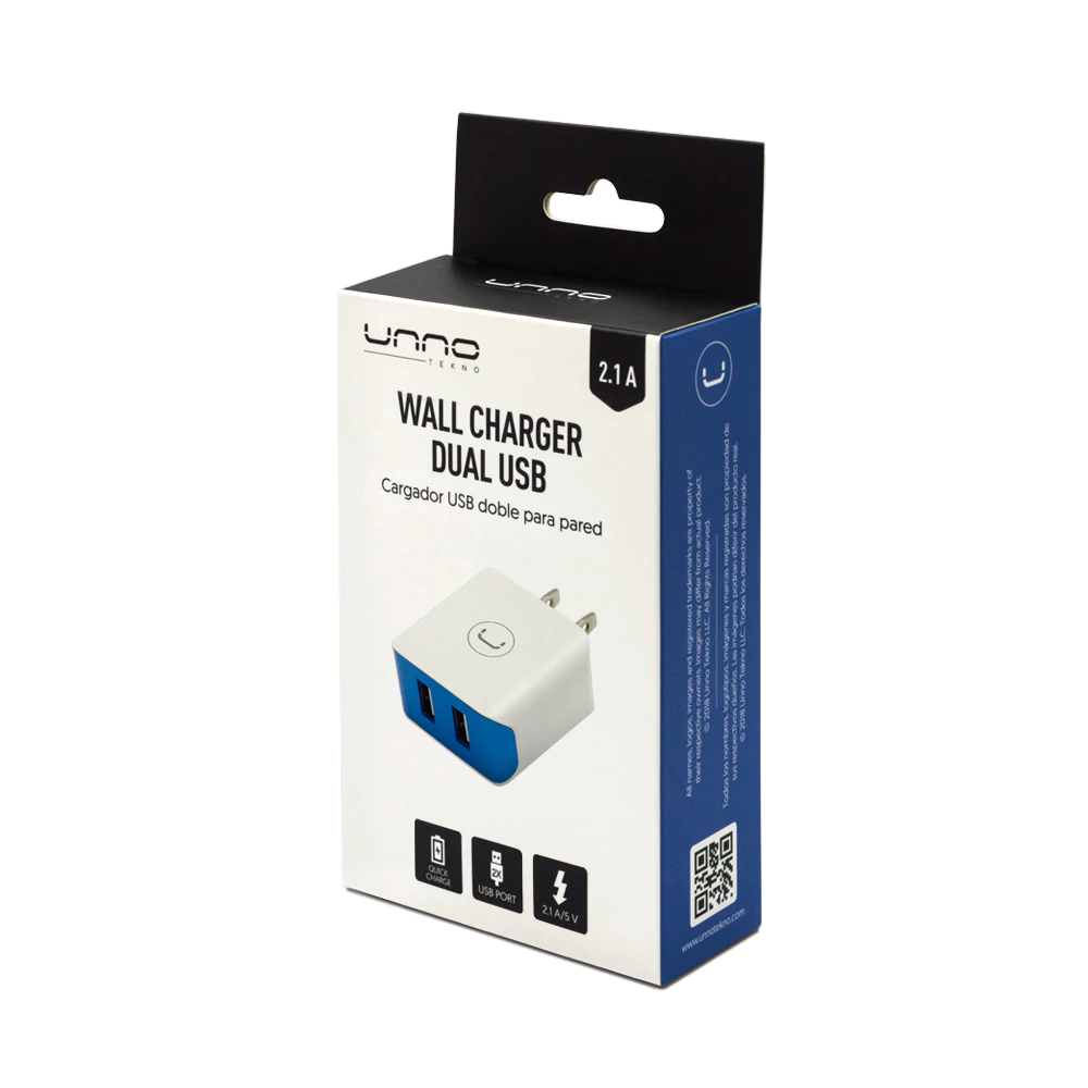 CARGADOR | UNNO TEKNO | 2 PUERTOS USB - TIPO C | PARA CARRO | 6.0A | 12V | INDICADOR LED | PW5025BK