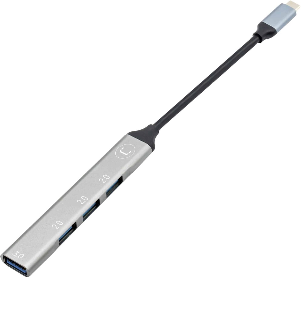 HUB MINI | UNNO TEKNO | 4 PUERTOS | USB C A USB A | HB1013SV