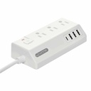 REGLETA | UNNO TEKNO | 6 TOMAS | 120V | P5-15R (3) + USB A (3) + USB C (1) | PW5083WT