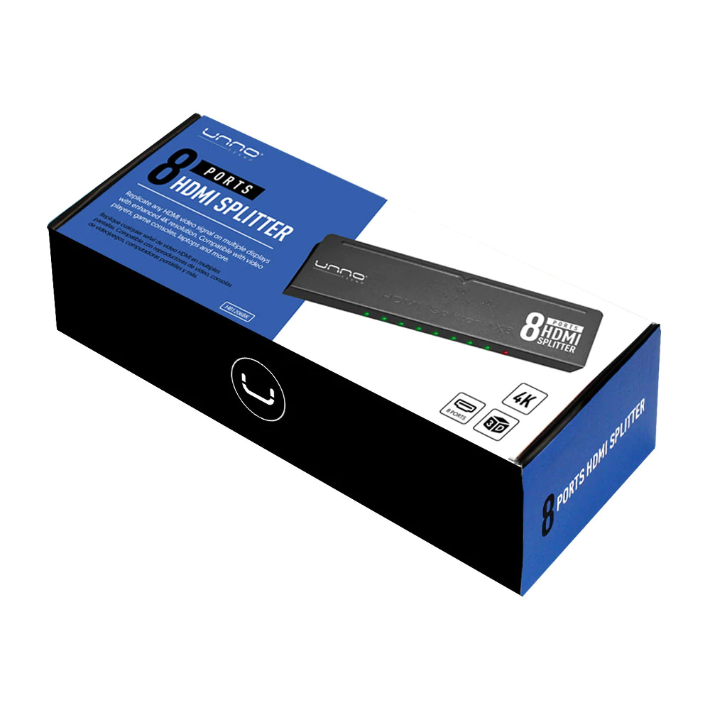 SPLITTER - SWITCH | UNNO TEKNO | HDMI 4K | 8PTOS | HB1206BK