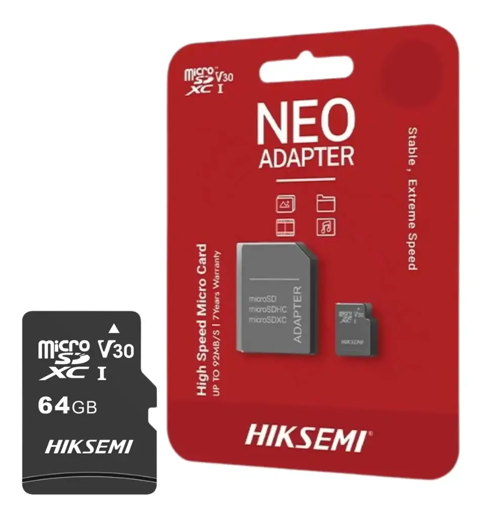 MEMORIA MICRO SD | HIKVISION | 64GB | NEO HIKSEMI | SDXC CLASE 10 | HS-TF-C1-64GB