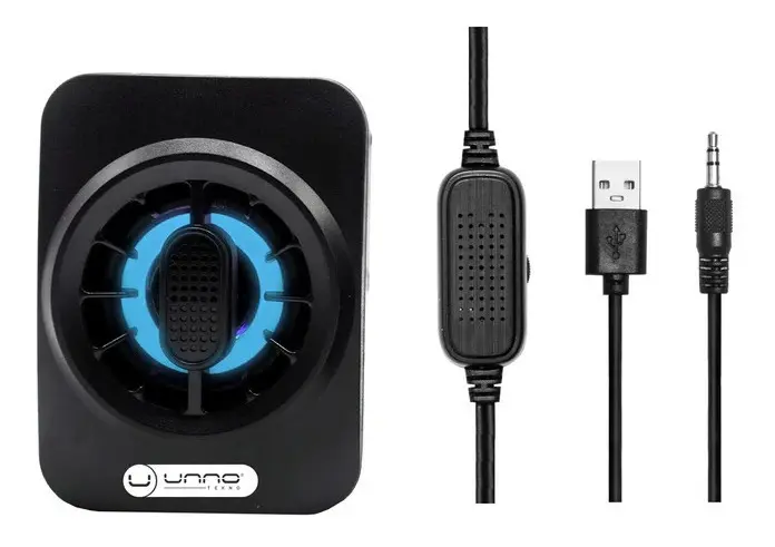 CORNETA UNNO TEKNO SP9025BK TECHNO ESTEREO 6W NEGRO LED