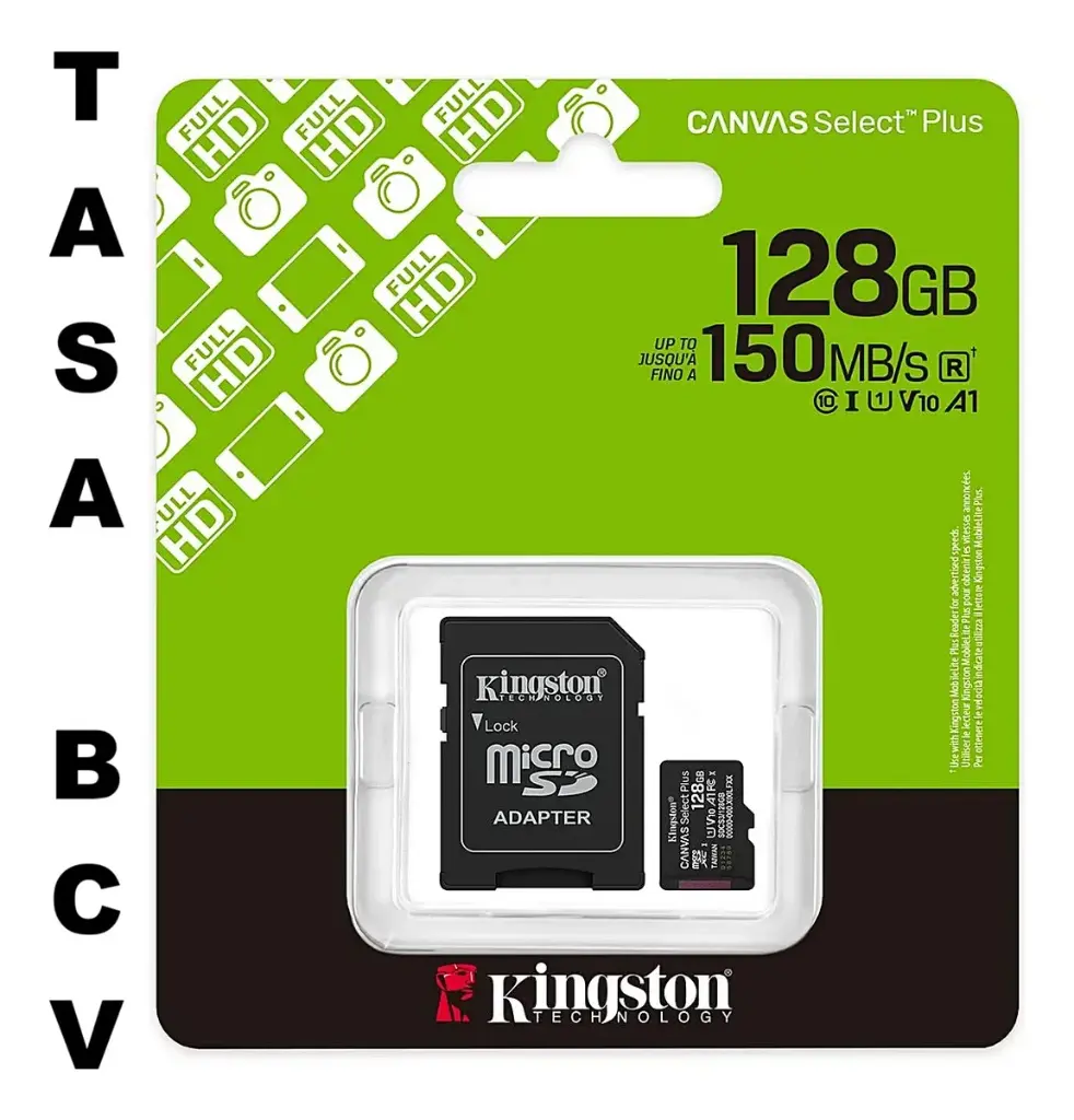 MEMORIA MICRO SD | KINGSTON | 128GB | CANVAS SELECT PLUS | CLASE A | C|ADAPTADOR