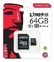 MEMORIA MICRO SD | KINGSTON | 64GB | CANVAS SELECT CLASE 10 | C|ADAPTADOR