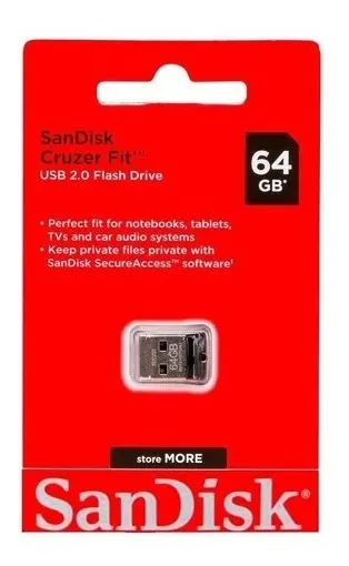 PENDRIVE | SANDISK | 64GB | CRUZER FIT | USB 2.0