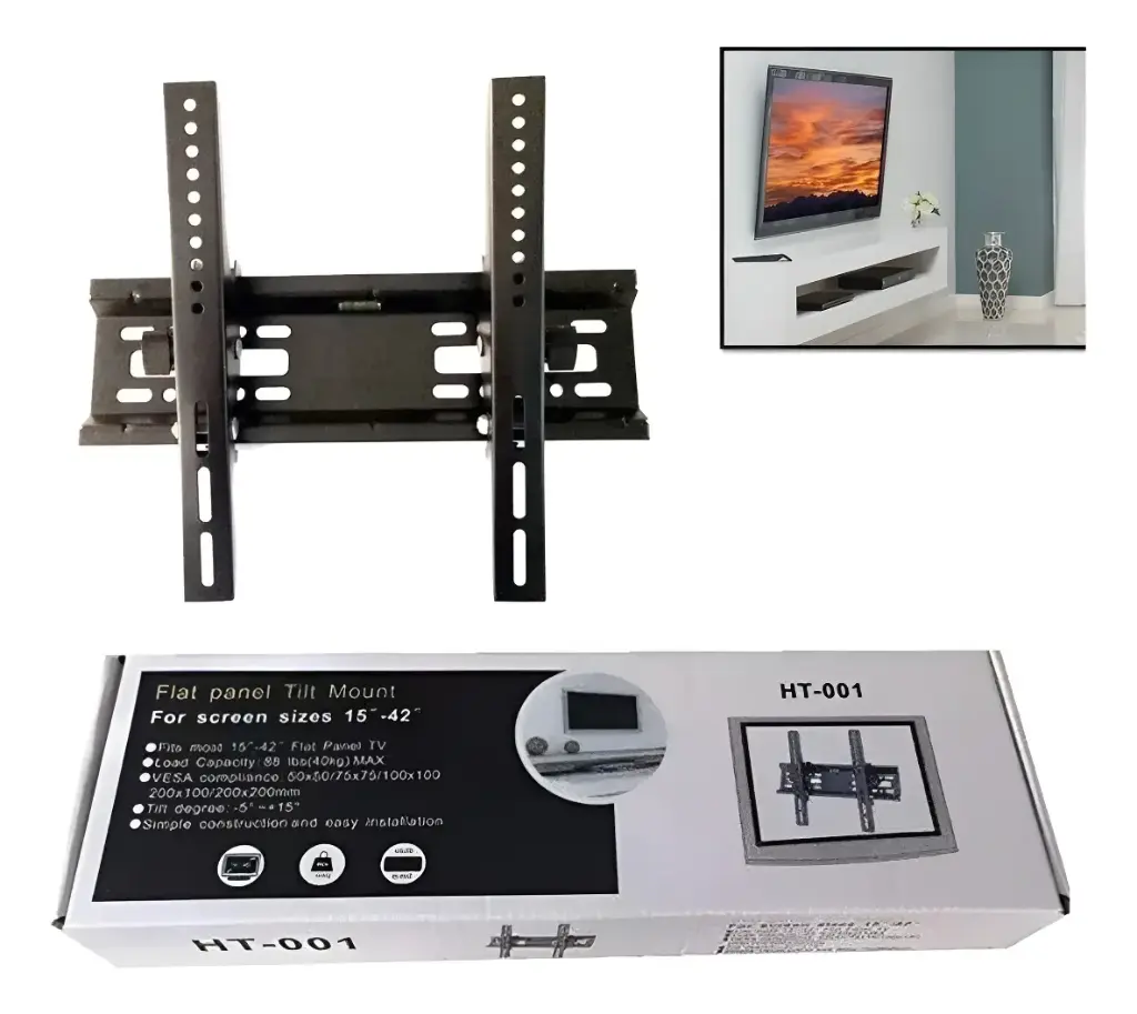 BASE PARA TV | FIJA 15" A 42" | HT-001 | 40KG MAX