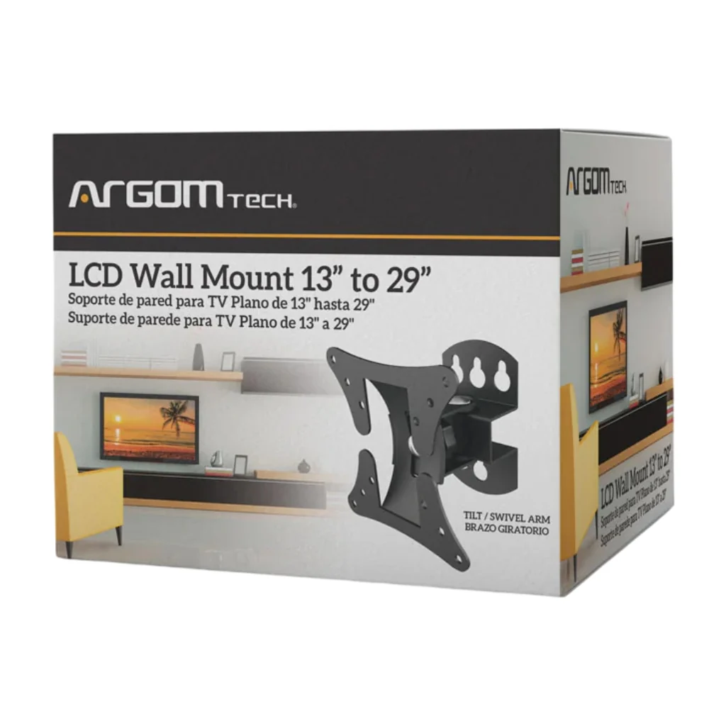 BASE PARED | ARGOM | PARA TV | 13" A 29" | INCLINACION | HASTA 26 KG | ARG-BR-0501