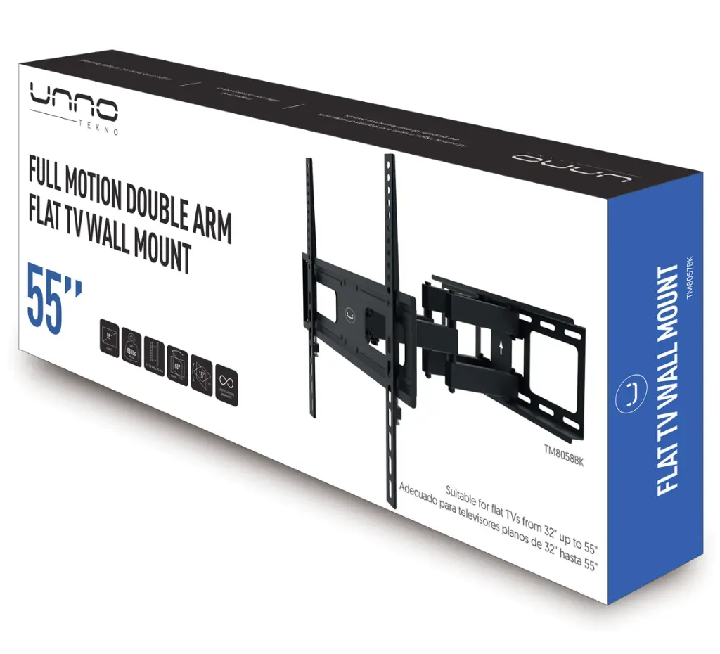 BASE PARED | UNNO TEKNO | MOVIMIENTO COMPLETO | TV 32"A 55" | TM8058BK