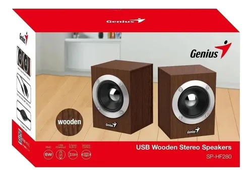 CORNETAS GENIUS SP-HF280 | 6W | 3.5MM | BLUETOOTH | CONTROL DE VOLUMEN | USB | MADERA