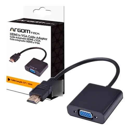 CABLE | ADAPTADOR | ARGOM | HDMI A VGA | 15CM | ARG-CB-0055