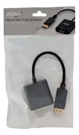 CABLE | ADAPTADOR | JEMIP | DISPLAY PORT MACHO A HDMI HEMBRA | NEGRO | JPODPHDC017-BK