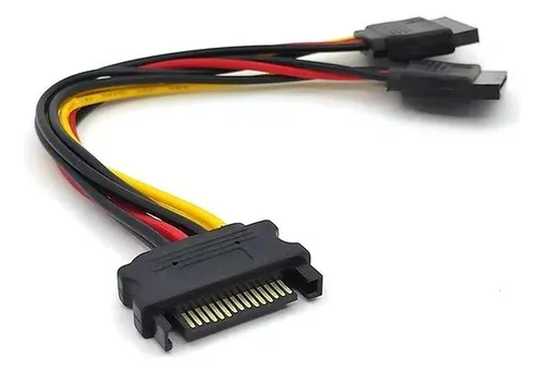 CABLE DE PODER SATA | HEMBRA A 2 SATA MACHO