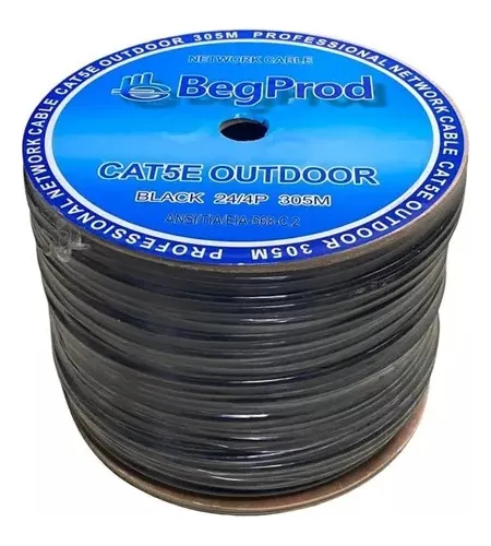 CABLE | UTP | CAT 5 | PARA EXTERIORES | BOBINA  | NEGRO | BEGPROD | 305 METROS | BIMETAL | 70 | 30